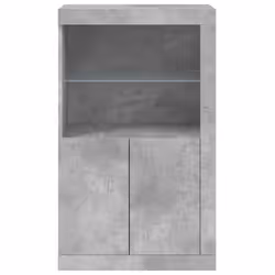 vidaXL Side Cabinet with LED Lights Storage Sideboard Cupboard Engineered Wood - concrete grey - Additional view 6