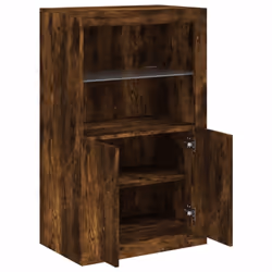 vidaXL Side Cabinet with LED Lights Storage Sideboard Cupboard Engineered Wood - smoked oak - Additional view 5