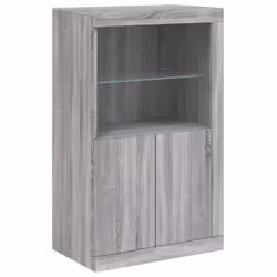 vidaXL Side Cabinet with LED Lights Storage Sideboard Cupboard Engineered Wood - grey sonoma - Additional view 2