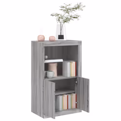 vidaXL Side Cabinet with LED Lights Storage Sideboard Cupboard Engineered Wood - grey sonoma - Additional view 4