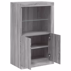 vidaXL Side Cabinet with LED Lights Storage Sideboard Cupboard Engineered Wood - grey sonoma - Additional view 5