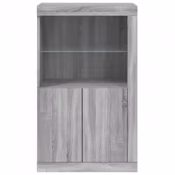 vidaXL Side Cabinet with LED Lights Storage Sideboard Cupboard Engineered Wood - grey sonoma - Additional view 6