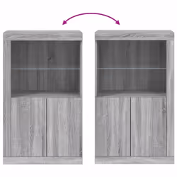 vidaXL Side Cabinet with LED Lights Storage Sideboard Cupboard Engineered Wood - grey sonoma - Additional view 9