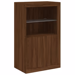 vidaXL Side Cabinet with LED Lights Storage Sideboard Cupboard Engineered Wood - brown oak - Additional view 2