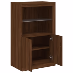 vidaXL Side Cabinet with LED Lights Storage Sideboard Cupboard Engineered Wood - brown oak - Additional view 5