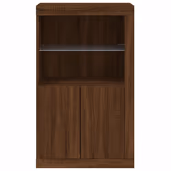 vidaXL Side Cabinet with LED Lights Storage Sideboard Cupboard Engineered Wood - brown oak - Additional view 6