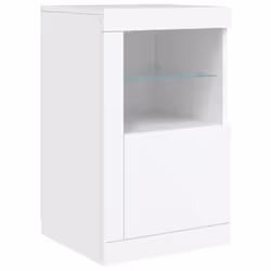 vidaXL Side Cabinet with LED Lights Storage Sideboard Cupboard Engineered Wood - white, 1 pcs - Additional view 2