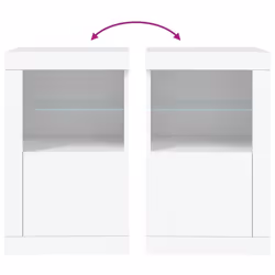 vidaXL Side Cabinet with LED Lights Storage Sideboard Cupboard Engineered Wood - white, 2 pcs - Additional view 10
