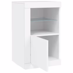 vidaXL Side Cabinet with LED Lights Storage Sideboard Cupboard Engineered Wood - white, 2 pcs - Additional view 6