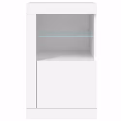 vidaXL Side Cabinet with LED Lights Storage Sideboard Cupboard Engineered Wood - white, 2 pcs - Additional view 7