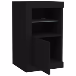 vidaXL Side Cabinet with LED Lights Storage Sideboard Cupboard Engineered Wood - black, 2 pcs - Additional view 6