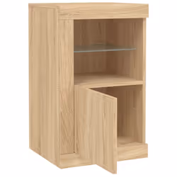 vidaXL Side Cabinet with LED Lights Storage Sideboard Cupboard Engineered Wood - sonoma oak, 1 pcs - Additional view 5