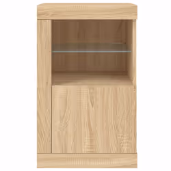 vidaXL Side Cabinet with LED Lights Storage Sideboard Cupboard Engineered Wood - sonoma oak, 1 pcs - Additional view 6