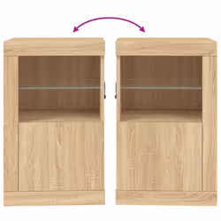 vidaXL Side Cabinet with LED Lights Storage Sideboard Cupboard Engineered Wood - sonoma oak, 1 pcs - Additional view 9