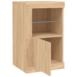 vidaXL Side Cabinet with LED Lights Storage Sideboard Cupboard Engineered Wood - sonoma oak, 2 pcs - Additional view 6