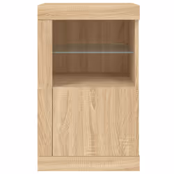 vidaXL Side Cabinet with LED Lights Storage Sideboard Cupboard Engineered Wood - sonoma oak, 2 pcs - Additional view 7