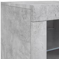 vidaXL Side Cabinet with LED Lights Storage Sideboard Cupboard Engineered Wood - concrete grey, 1 pcs - Additional view 10