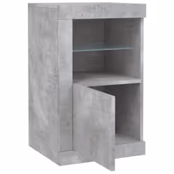 vidaXL Side Cabinet with LED Lights Storage Sideboard Cupboard Engineered Wood - concrete grey, 1 pcs - Additional view 5