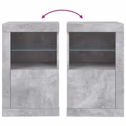vidaXL Side Cabinet with LED Lights Storage Sideboard Cupboard Engineered Wood - concrete grey, 1 pcs - Additional view 9