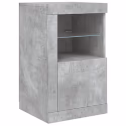 vidaXL Side Cabinet with LED Lights Storage Sideboard Cupboard Engineered Wood - concrete grey, 2 pcs - Additional view 5