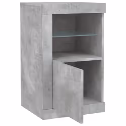 vidaXL Side Cabinet with LED Lights Storage Sideboard Cupboard Engineered Wood - concrete grey, 2 pcs - Additional view 6