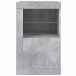 vidaXL Side Cabinet with LED Lights Storage Sideboard Cupboard Engineered Wood - concrete grey, 2 pcs - Additional view 7