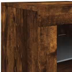 vidaXL Side Cabinet with LED Lights Storage Sideboard Cupboard Engineered Wood - smoked oak, 1 pcs - Additional view 10