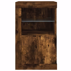 vidaXL Side Cabinet with LED Lights Storage Sideboard Cupboard Engineered Wood - smoked oak, 2 pcs - Additional view 7