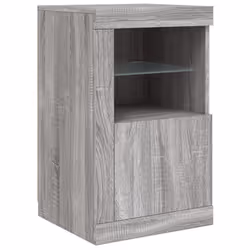 vidaXL Side Cabinet with LED Lights Storage Sideboard Cupboard Engineered Wood - grey sonoma, 1 pcs - Additional view 2