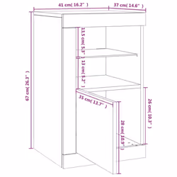 vidaXL Side Cabinet with LED Lights Storage Sideboard Cupboard Engineered Wood - grey sonoma, 1 pcs - Additional view 3