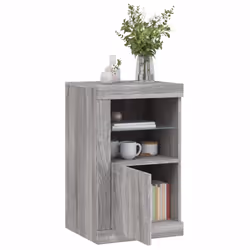 vidaXL Side Cabinet with LED Lights Storage Sideboard Cupboard Engineered Wood - grey sonoma, 1 pcs - Additional view 4