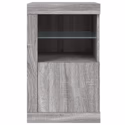 vidaXL Side Cabinet with LED Lights Storage Sideboard Cupboard Engineered Wood - grey sonoma, 1 pcs - Additional view 6