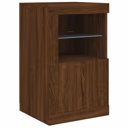 vidaXL Side Cabinet with LED Lights Storage Sideboard Cupboard Engineered Wood - brown oak, 1 pcs - Additional view 2