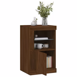 vidaXL Side Cabinet with LED Lights Storage Sideboard Cupboard Engineered Wood - brown oak, 1 pcs - Additional view 4