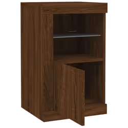 vidaXL Side Cabinet with LED Lights Storage Sideboard Cupboard Engineered Wood - brown oak, 1 pcs - Additional view 5