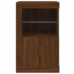 vidaXL Side Cabinet with LED Lights Storage Sideboard Cupboard Engineered Wood - brown oak, 1 pcs - Additional view 6