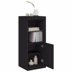 vidaXL Sideboard with LED Lights Cupboard Highboard Storage Cabinet Black - Additional view 4