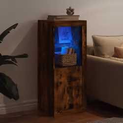 vidaXL Sideboard with LED Lights Cupboard Highboard Storage Cabinet Smoked Oak - Additional view 3