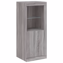 vidaXL Sideboard with LED Lights Cupboard Highboard Side Cabinet Grey Sonoma - grey sonoma - Additional view 2