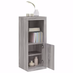 vidaXL Sideboard with LED Lights Cupboard Highboard Side Cabinet Grey Sonoma - grey sonoma - Additional view 4