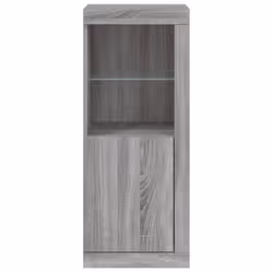 vidaXL Sideboard with LED Lights Cupboard Highboard Side Cabinet Grey Sonoma - grey sonoma - Additional view 5