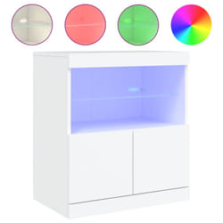 vidaXL Sideboard with LED Lights Cupboard Highboard Storage Buffet Cabinet - white