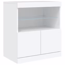 vidaXL Sideboard with LED Lights Cupboard Highboard Storage Buffet Cabinet - white