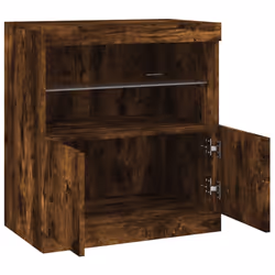 vidaXL Sideboard with LED Lights Cupboard Highboard Storage Buffet Cabinet - smoked oak - Additional view 6