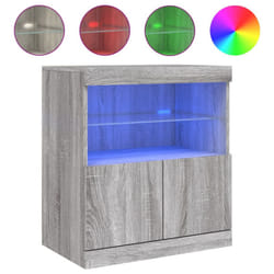 vidaXL Sideboard with LED Lights Cupboard Highboard Storage Buffet Cabinet - grey sonoma