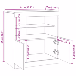 vidaXL Sideboard with LED Lights Cupboard Highboard Storage Buffet Cabinet - grey sonoma