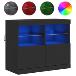 vidaXL Sideboard with LED Lights Cupboard Highboard Storage Buffet Cabinet - black