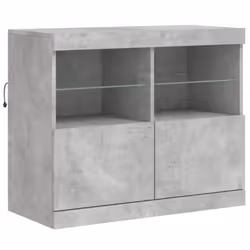 vidaXL Sideboard with LED Lights Cupboard Highboard Storage Buffet Cabinet - concrete grey