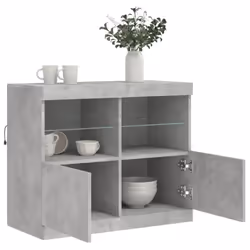 vidaXL Sideboard with LED Lights Cupboard Highboard Storage Buffet Cabinet - concrete grey - Additional view 4