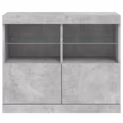 vidaXL Sideboard with LED Lights Cupboard Highboard Storage Buffet Cabinet - concrete grey - Additional view 5